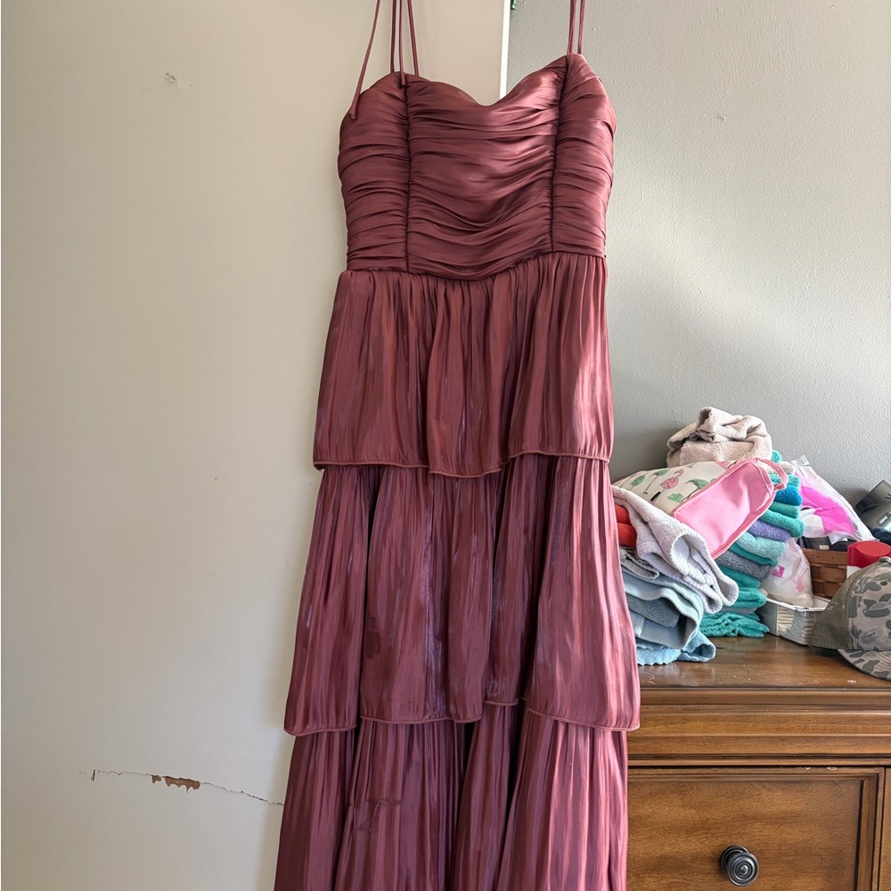 Lulu's Mauve Layered Maxi Dress
